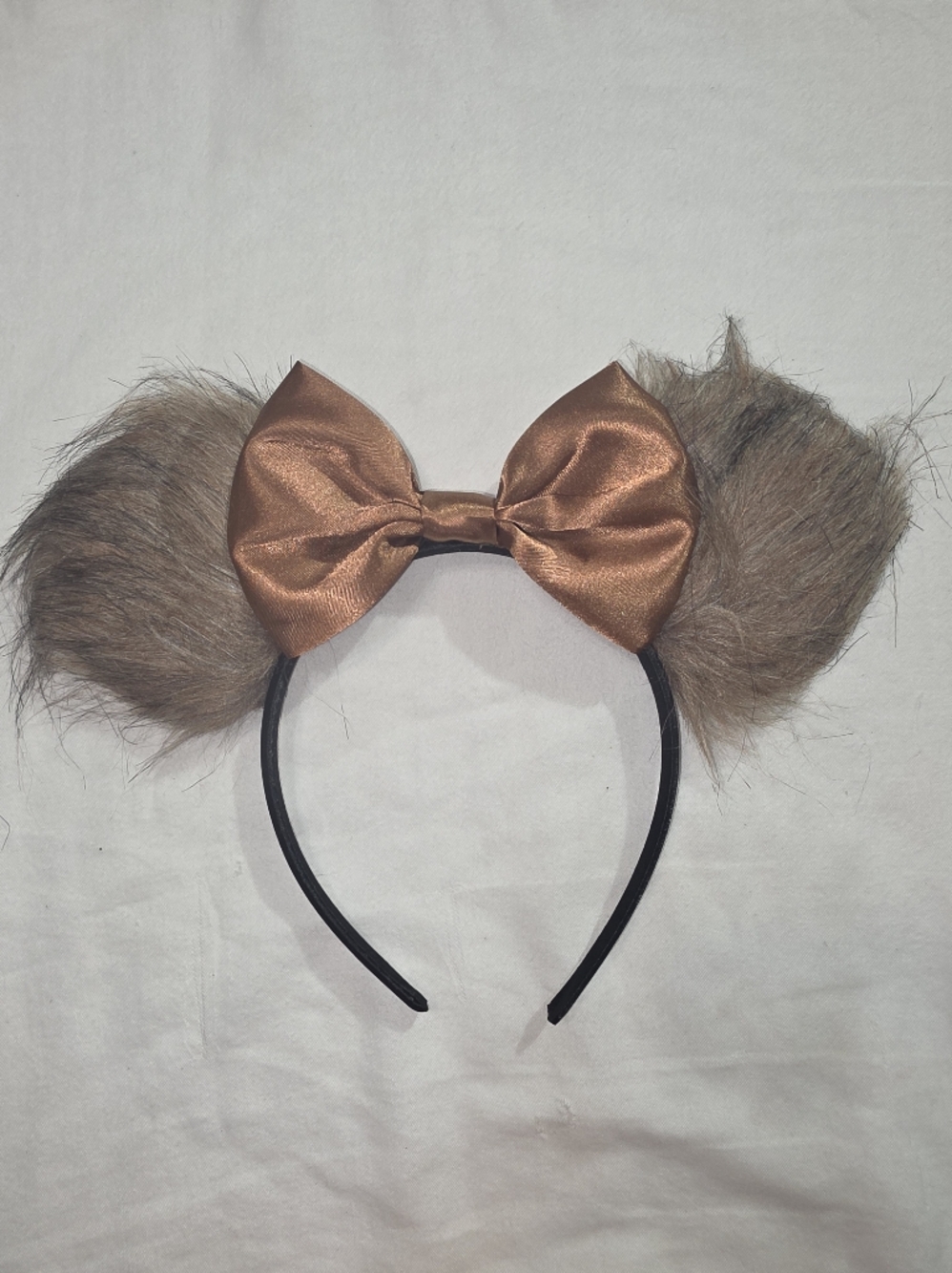 New Ewok Inspired Faux Fur Ear Headband with Sequin And Satin Bow Cosplay